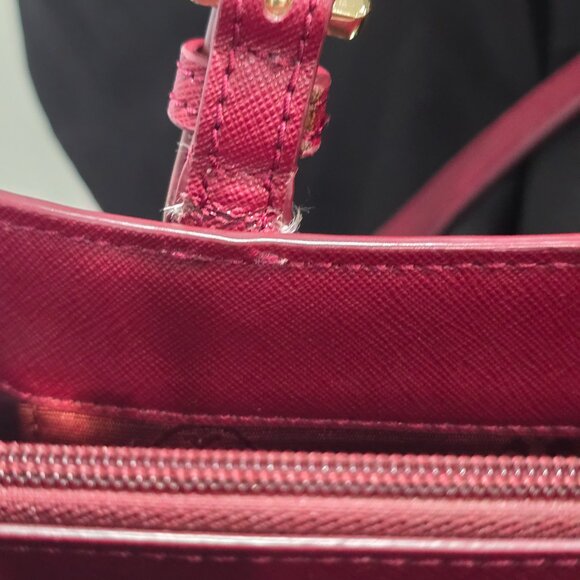 Tory Burch Burgundy Saffiano Leather Emerson Tote Bag w/Gold Tone Hardware - Picture 9 of 11